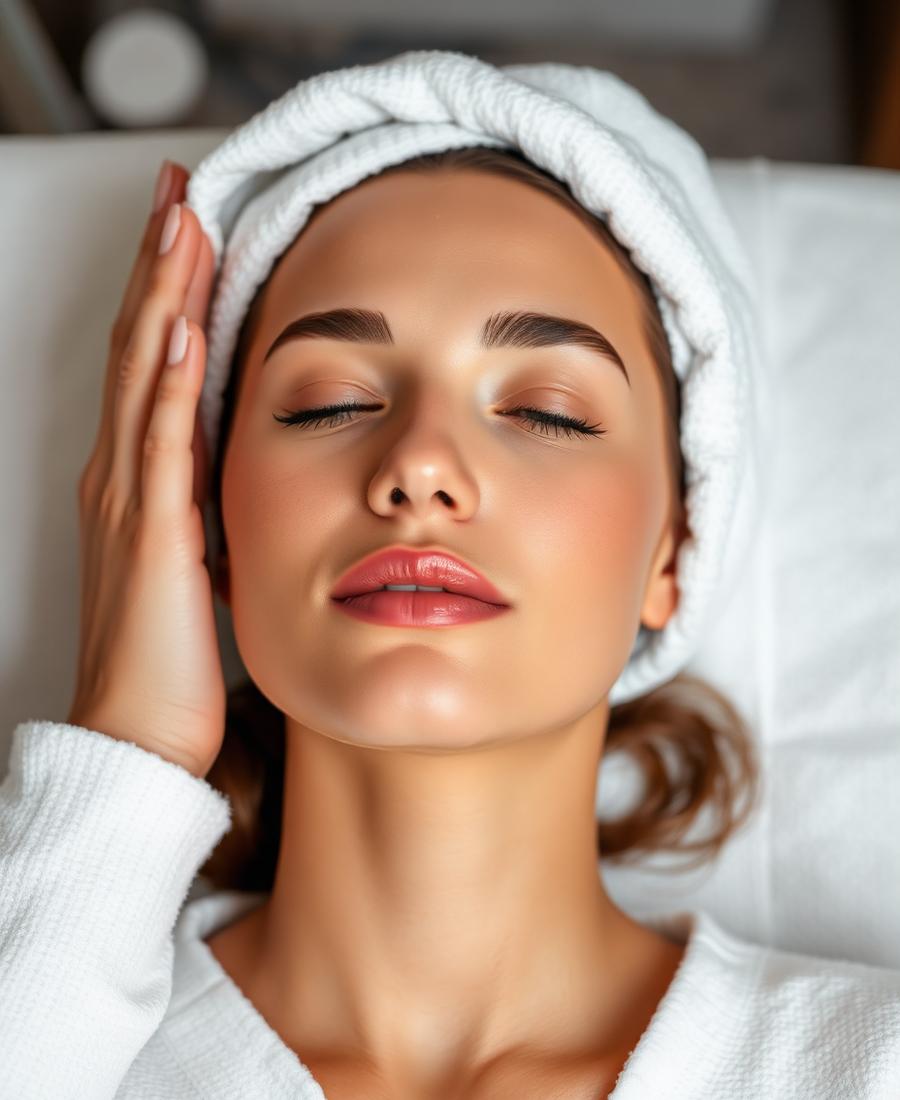 Relaxing facial skin treatment